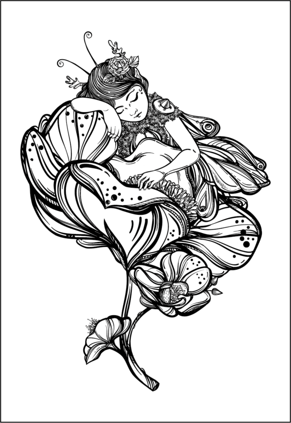 Herbal Tattoo Stickers | Dreaming Fairy Tattoo - XLM-0048