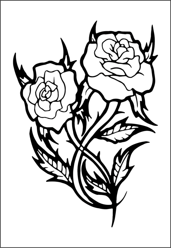 1 (12) Herbal Tattoo Stickers | Twin Roses Tattoo- XLM-0049