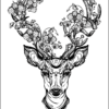 1 (16) Herbal Tattoo Stickers | Floral Majesty Deer Tattoo- XLM-0053