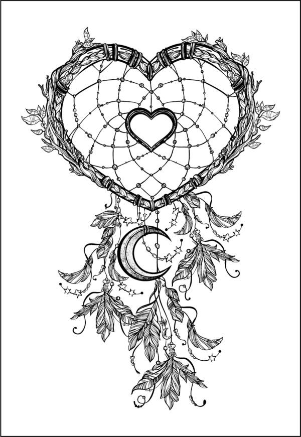 Herbal Tattoo Stickers | Heartwoven Dreamcatcher Tattoo- XLM-0055