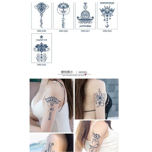 Herbal Tattoo Stickers | Mystic Moon Blossom - WM-G35