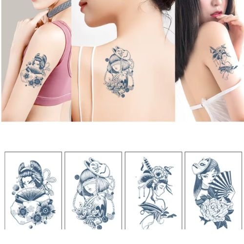 Herbal Tattoo Stickers | Serenity of the Samurai Geisha - WM-G52