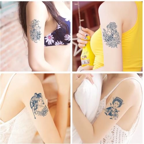 Herbal Tattoo Stickers | Serenity of the Samurai Geisha - WM-G52
