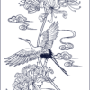 Herbal Tattoo Stickers | Celestial Crane and Spider Lily Elegance- GZ-060