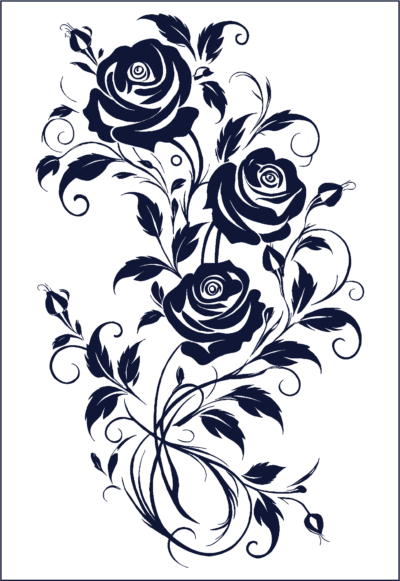 Herbal Tattoo Stickers | Enchanted Rose Trio- GZ-083