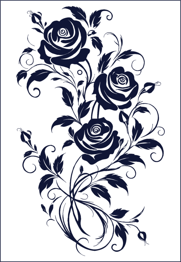 Herbal Tattoo Stickers | Enchanted Rose Trio- GZ-083