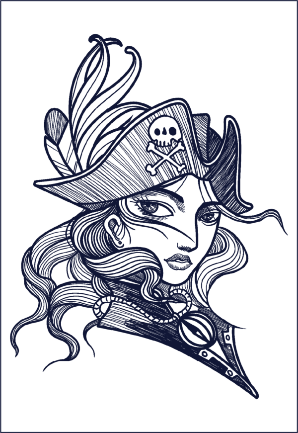 Herbal Tattoo Stickers | Pirate Queen's Gaze- GZ-085