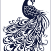 Herbal Tattoo Stickers | Majestic Peacock Flourish- GZ-086