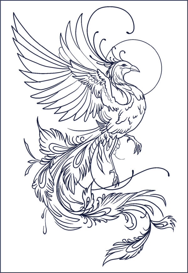 Herbal Tattoo Stickers | Majestic Phoenix Rising- GZ-127