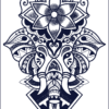 Herbal Tattoo Stickers | Mandala Elephant- GZ-131 Herbal Tattoo Stickers | Mandala Elephant- GZ-131