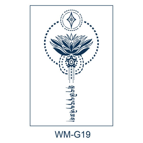 Herbal Tattoo Stickers | Sacred Lotus Tattoo - WM-G19 Herbal Tattoo Stickers | Sacred Lotus Tattoo - WM-G19