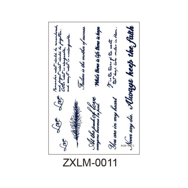 Herbal Tattoo Stickers | Faith & Love Inspirational Series ZXLM-011