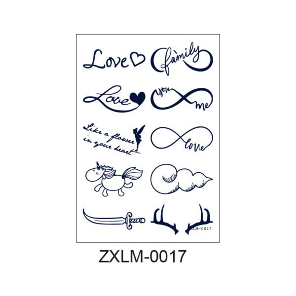 Herbal Tattoo Stickers | Love & Family Symbolic Series ZXLM-0017