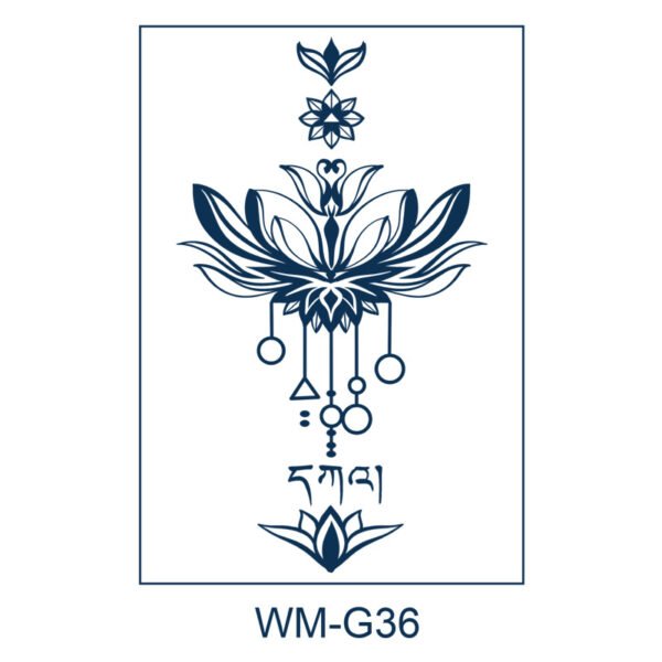 Herbal Tattoo Stickers | Sacred Lotus Harmony - WM-G36 Herbal Tattoo Stickers | Sacred Lotus Harmony - WM-G36