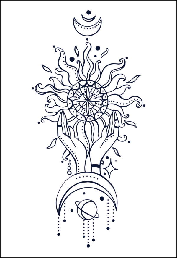 Herbal Tattoo Stickers | Solar Blessing Tattoo - XLM-0078