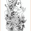 Herbal Tattoo Stickers | Mystic Geisha with Kitsune Mask - WM-G54