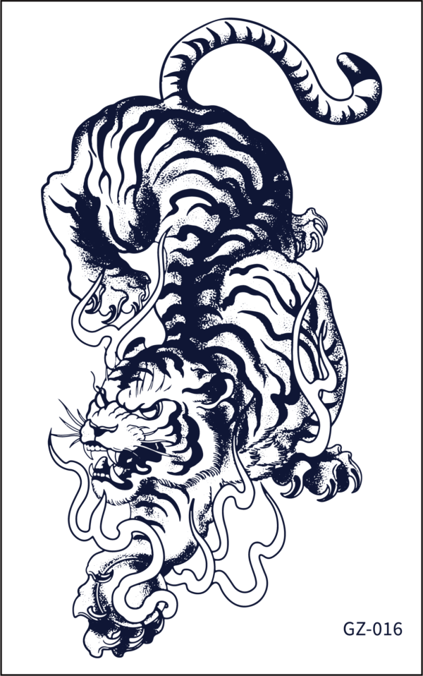 Herbal Tattoo Stickers | Fierce Tiger Spirit- GZ-016