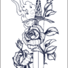 Herbal Tattoo Stickers | Blade of Blooming Strength- GZ-022