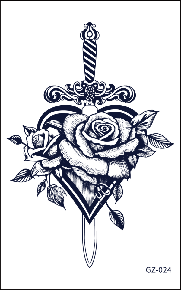 Herbal Tattoo Stickers | Heart of Valor- GZ-024