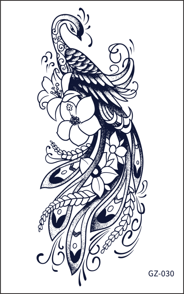Herbal Tattoo Stickers | Floral Elegance- GZ-030