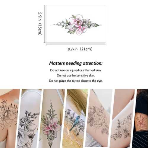 Floral Jewel Chandelier Henna Tattoo Sticker - SY-B109