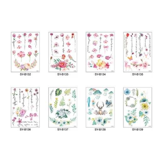 Elegant Floral & Script Temporary Tattoos – SYB-136 🌿