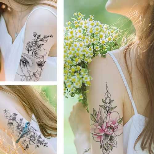 Floral Jewel Chandelier Henna Tattoo Sticker - SY-B109