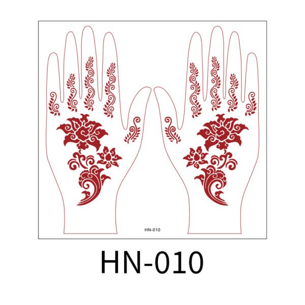 Bold Floral Swirl Henna Tattoo Stickers - HN-010