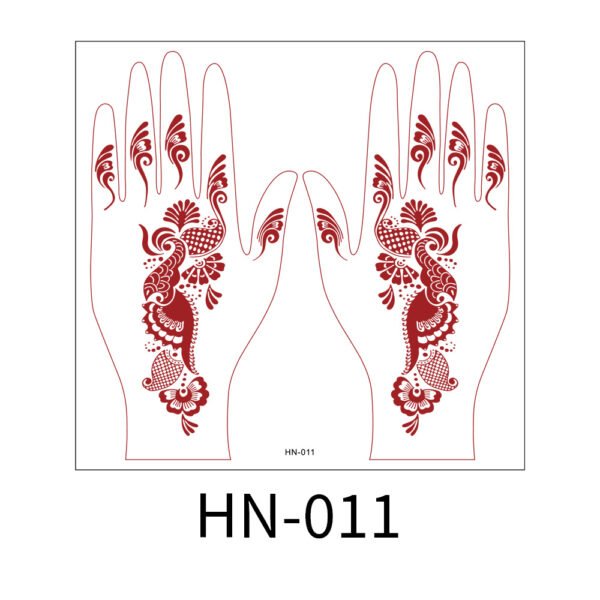 Regal Peacock Henna Tattoo Stickers - HN-011 Regal Peacock Henna Tattoo Stickers - HN-011