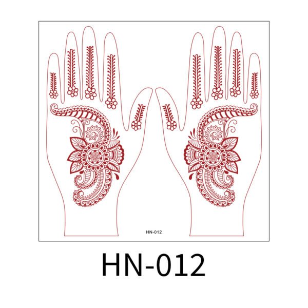 Elegant Paisley Bloom Henna Tattoo Stickers - HN-012