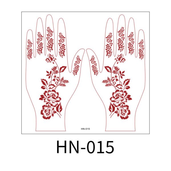 Rose Garden Henna Tattoo Stickers - HN-015