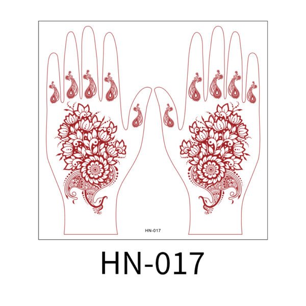 Floral Cascade Henna Tattoo Stickers - HN-017