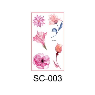 Blush Bloom – Watercolor Floral Tattoo Sticker Set