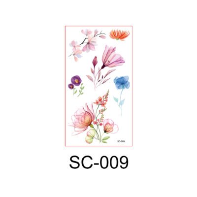 Wild Bloom – Watercolor Floral Tattoo Stickers - SC-009
