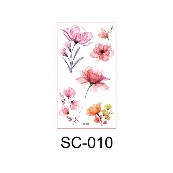 Blooming Elegance – Watercolor Floral Tempoary Tattoo Stickers - SC-010