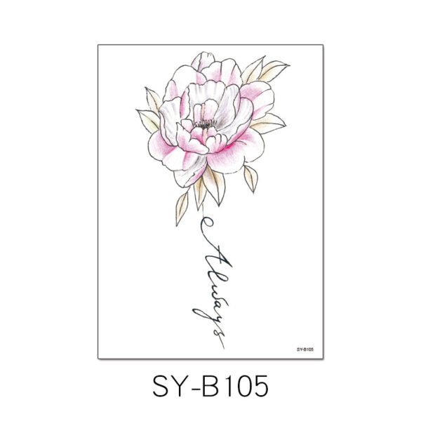 Always Peony Floral Henna Tattoo Sticker - SY-B105
