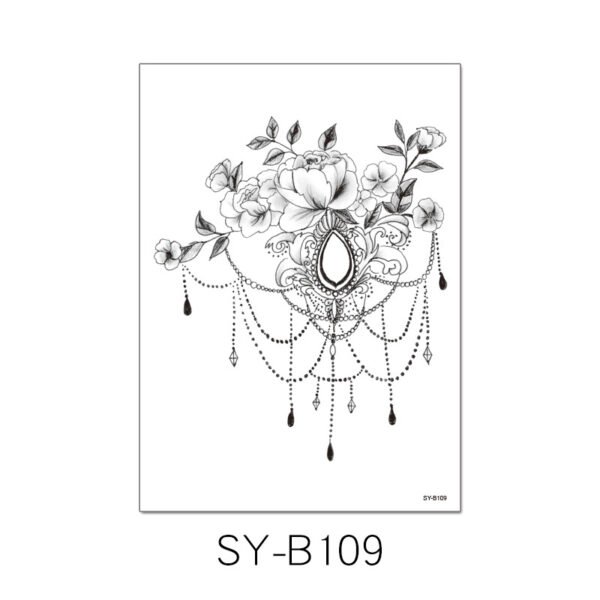 Floral Jewel Chandelier Henna Tattoo Sticker - SY-B109