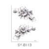 Twin Peony Bloom Sketch Henna Tattoo Sticker - SY-B113
