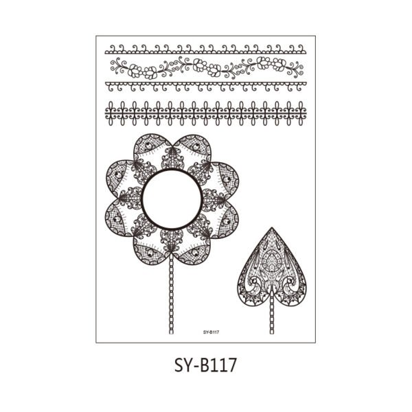 Lace Flower & Ornamental Henna Tattoo Stickers - SY-B117