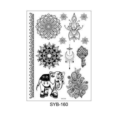 Bohemian Elephant & Mandala Tattoo Set – SYB-160