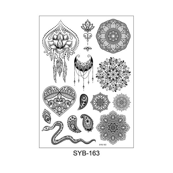 Boho Mandala & Snake Tattoo Set – SYB-163