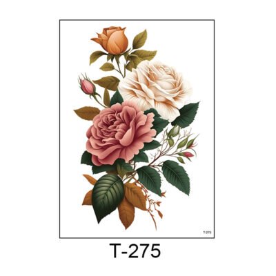 Vintage Roses – Timeless Floral Tattoo Sticker - T-275