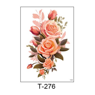 Sunset Roses – Warm Floral Tattoo Sticke - T-276