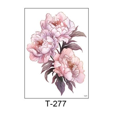 Blush Peonies – Soft Elegance Floral Tattoo Sticker - T-277