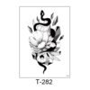 Serpent & Bloom – Mystical Blackwork Tattoo Sticker - T-282