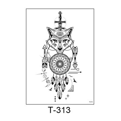 Spirit Guardian – Fox & Dreamcatcher Tattoo Sticker - T-313