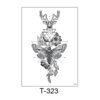 Nature’s Balance – Deer, Moth & Geometry Tattoo Sticker- T-323