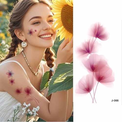Wild Bloom – Watercolor Floral Tattoo Stickers - SC-009