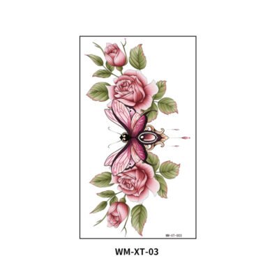 Butterfly Rose Elegance Breast Tattoo Sticker – WM-XT-03