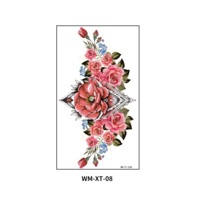 Crimson Bloom Breast Tattoo Sticker – WM-XT-08